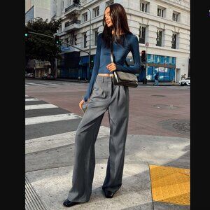 Princess Polly Archer Pants Pinstripe Grey